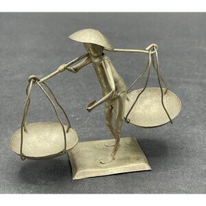 Chinese Porter Handcrafted Metal Figurine Small